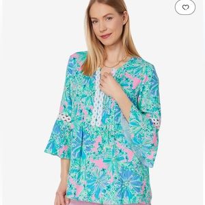 Lilly Pulitzer Hollie Tunic Soleil Pink Good Hare Day size XXs